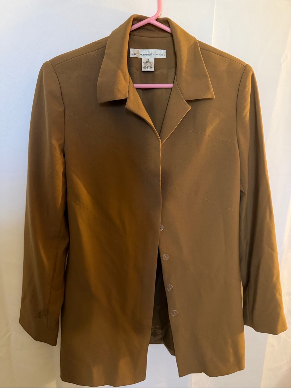 David Warren New York Signature Women's Brown Button-Front Coat
